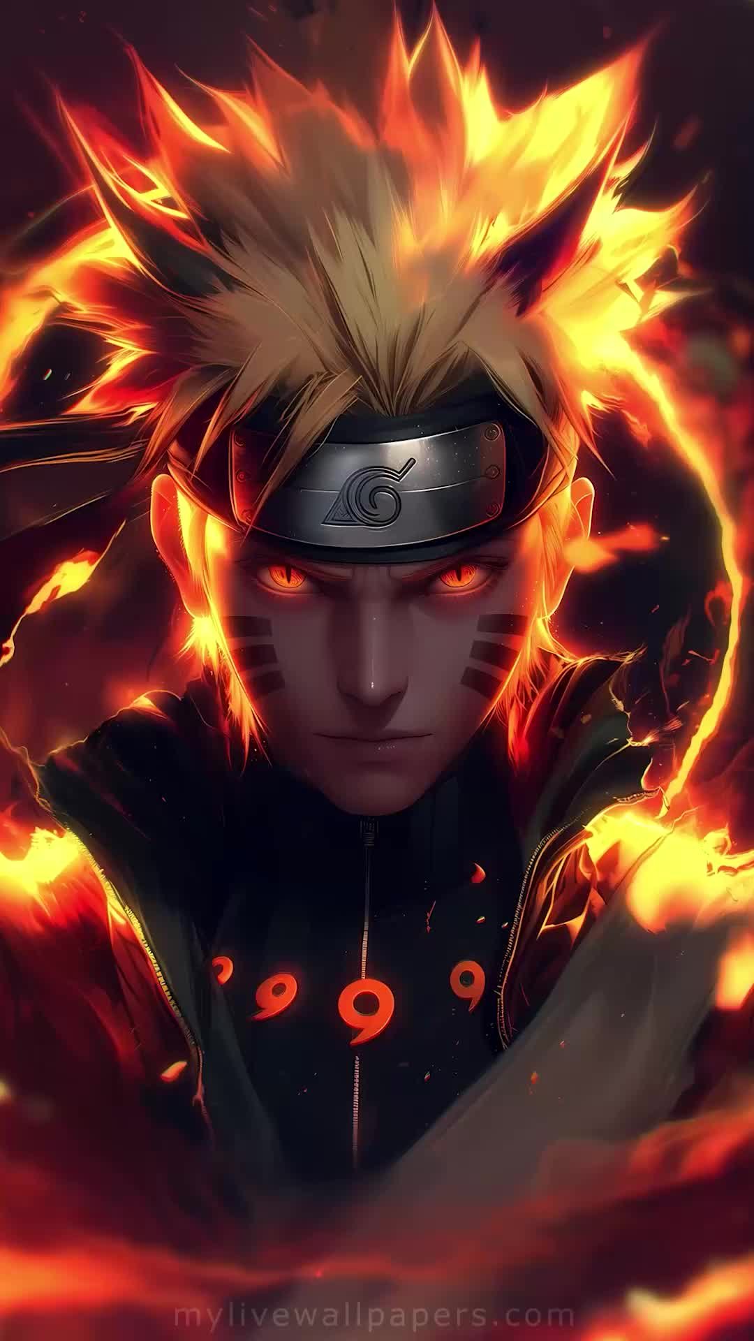 Fiery Anime Figure in Flames Download Wallpapers