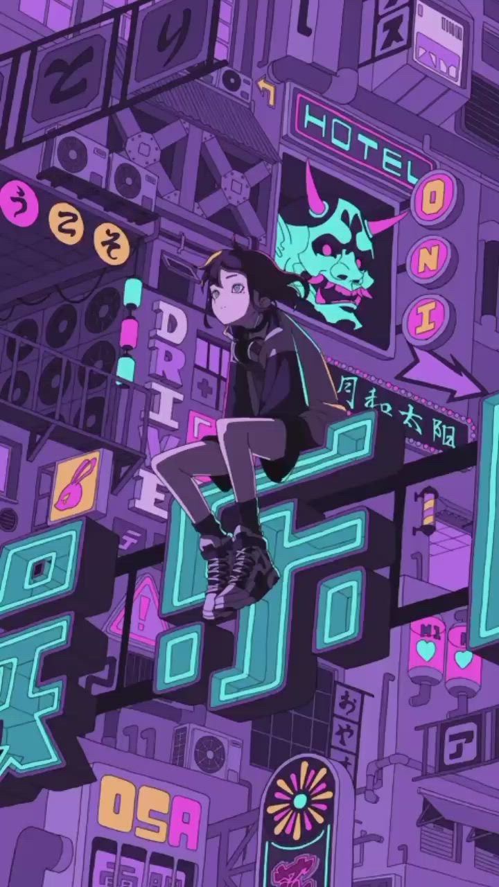 Neon Rider in Motion Download Wallpapers