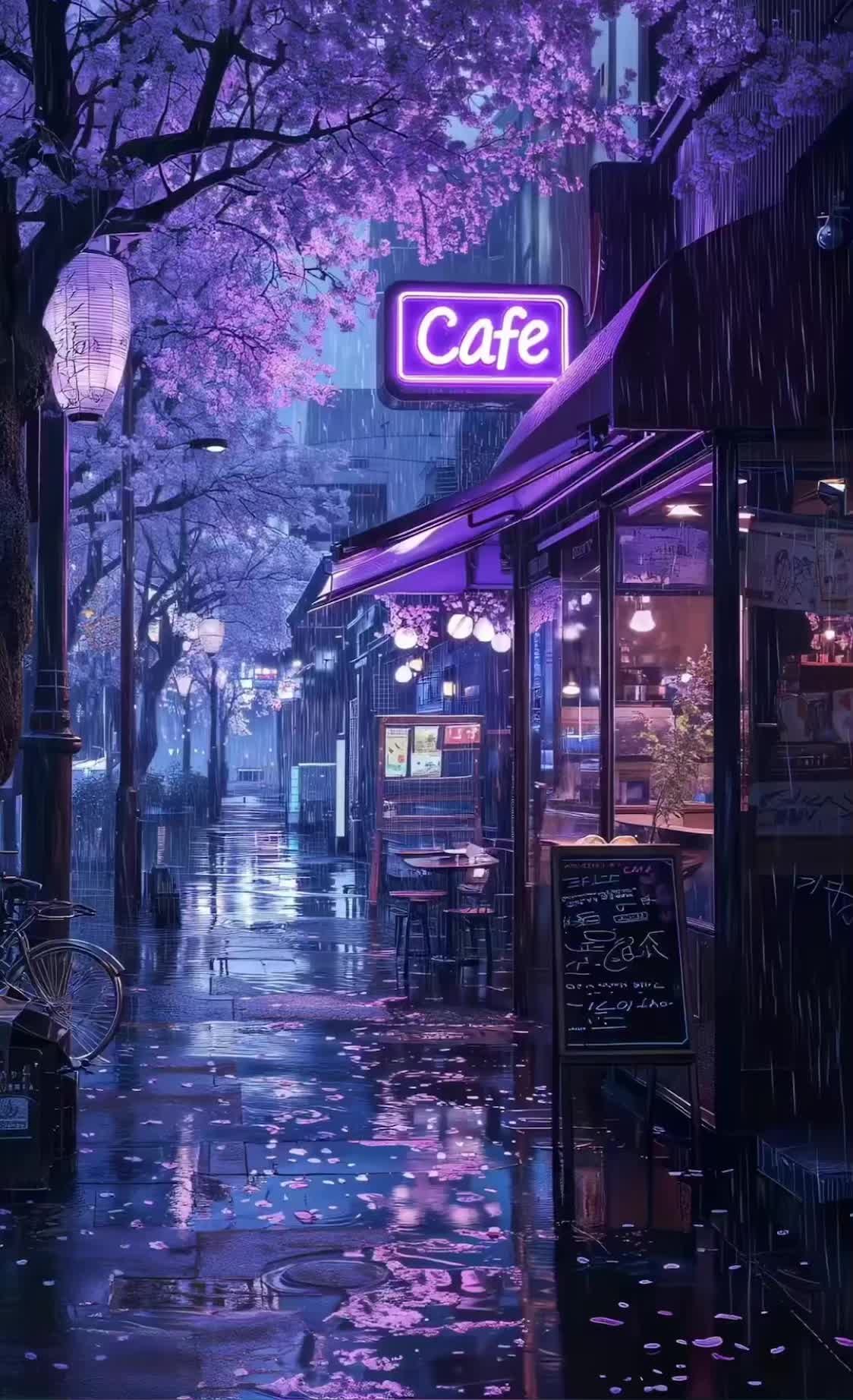 Neon Rain Reflections Download Wallpapers