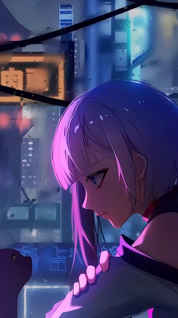 Neon Grid Cityscape Glow Download Wallpapers