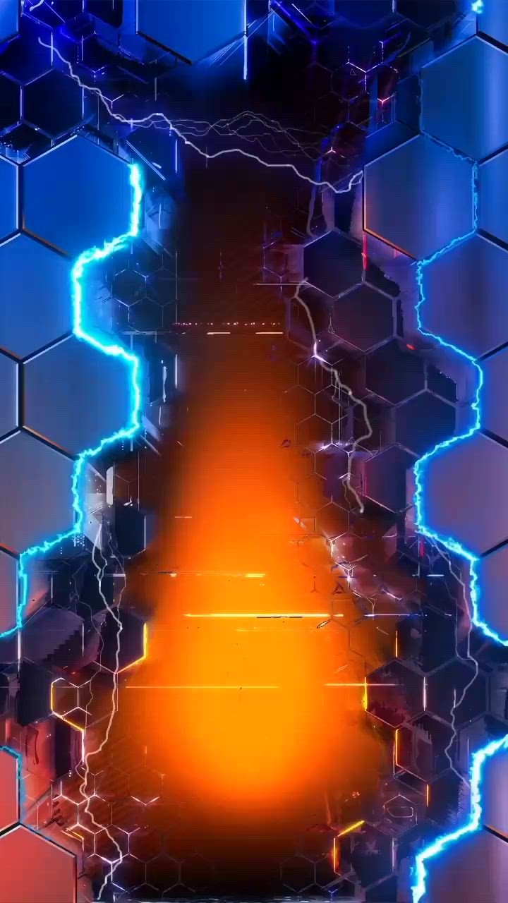 Abstract Hexagon Grid Glow Download Wallpapers