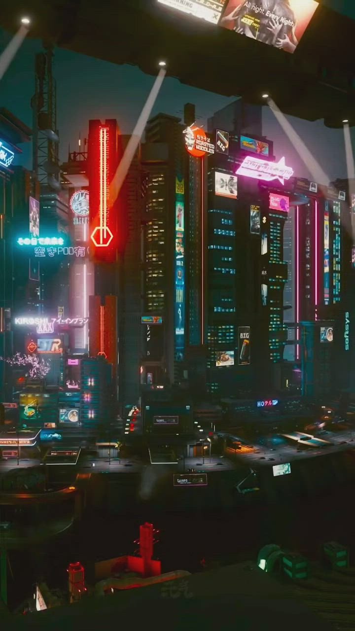 Neon Horizons: Futuristic Cityscape Download Wallpapers