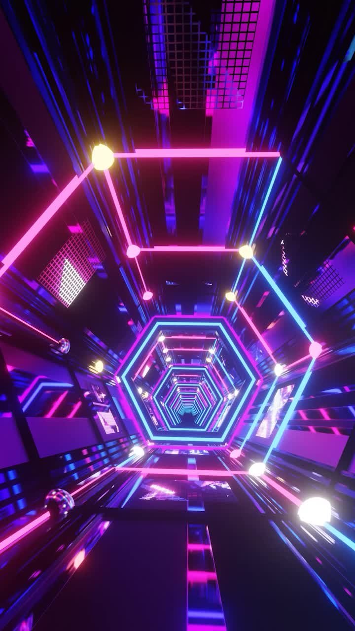 Neon Abyss in Digital Shadows Download Wallpapers