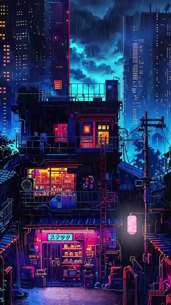 Neon Cityscape Glow Download Wallpapers