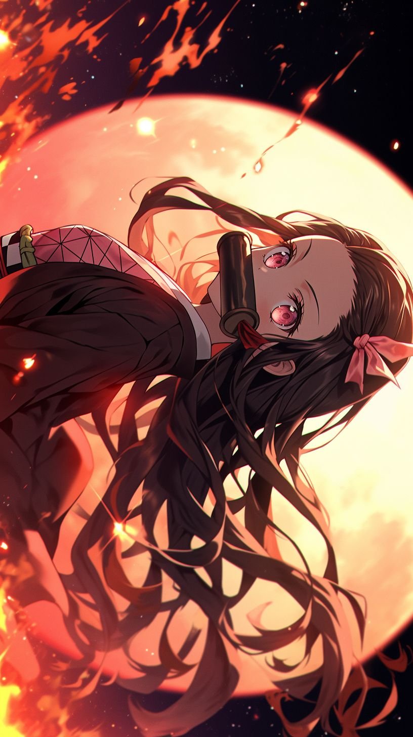 Nezuko Kamado Cherry Blossom Scene Download Wallpapers