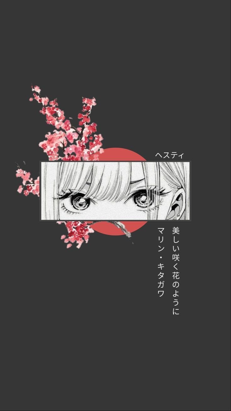 Floral Elegance Anime Girl Design Download Wallpapers