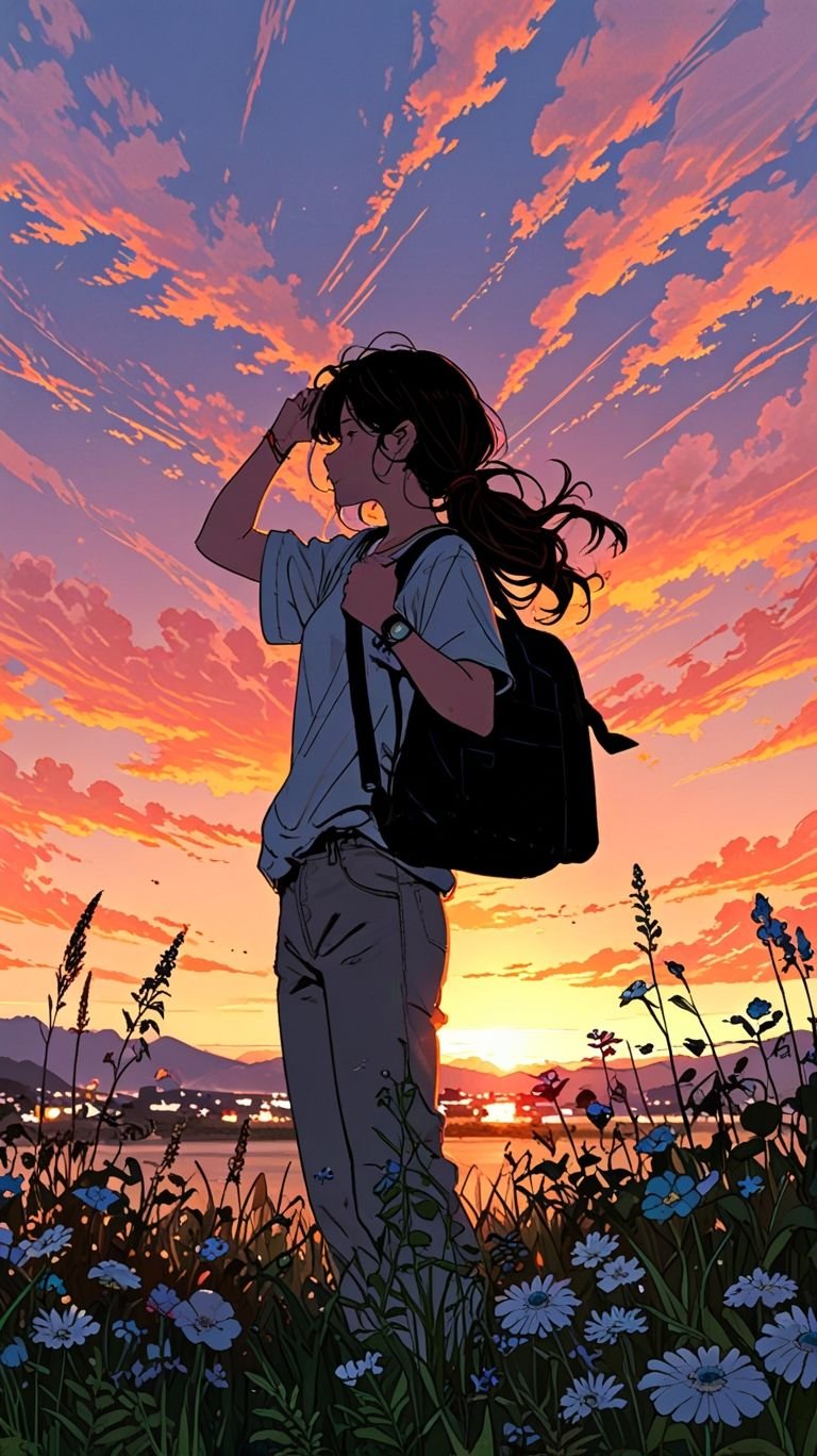 Serene Anime Field Scene Download Wallpapers