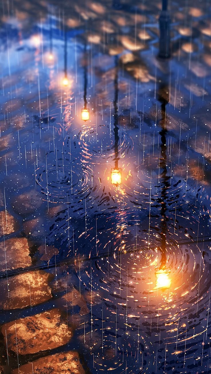 Rainy Night Candles Glow Download Wallpapers