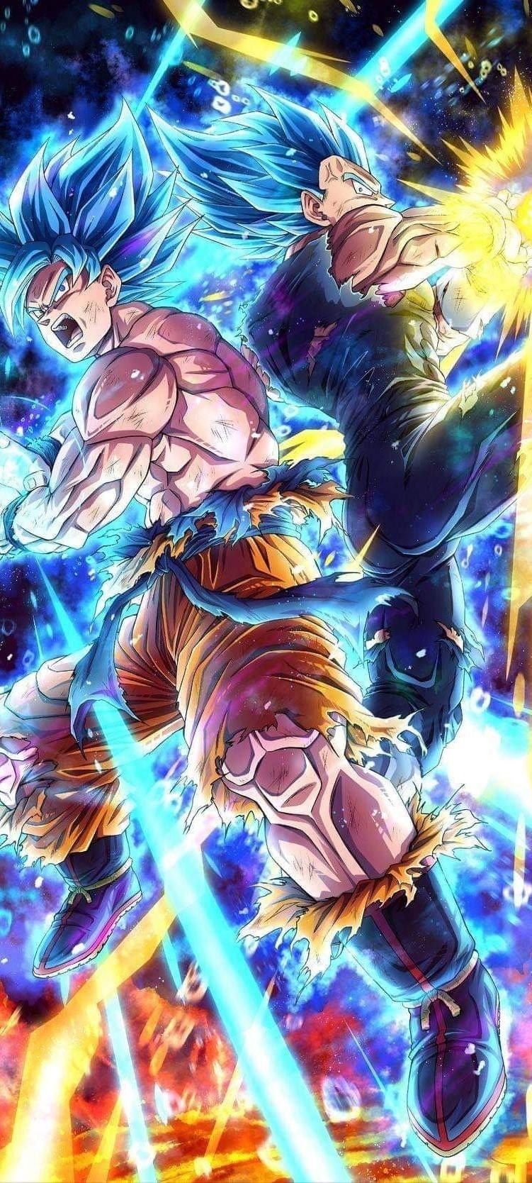 Goku and Vegeta Dynamic 4K Art Download Wallpapers