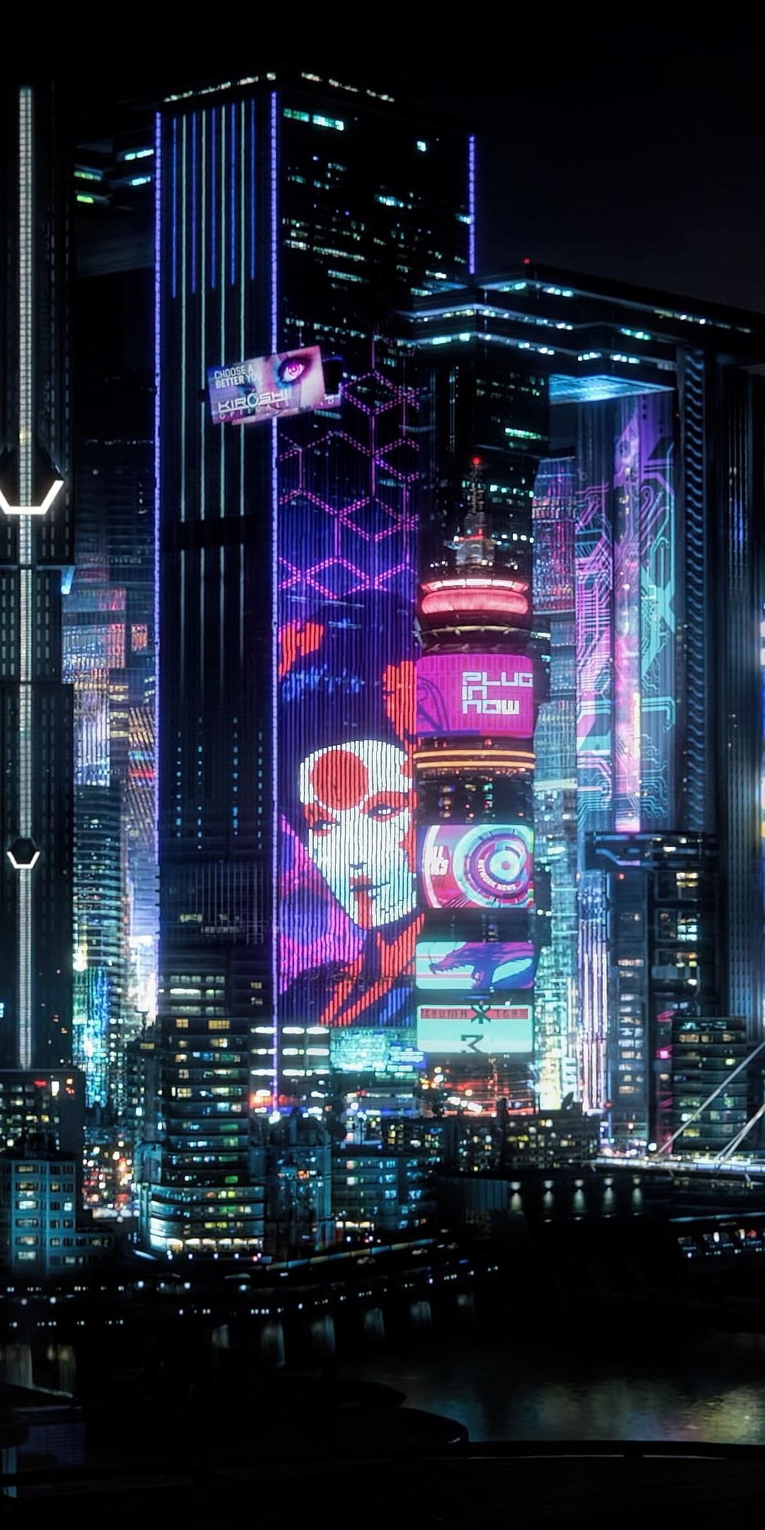 Neon Future Cityscape Mobile Background Download Wallpapers