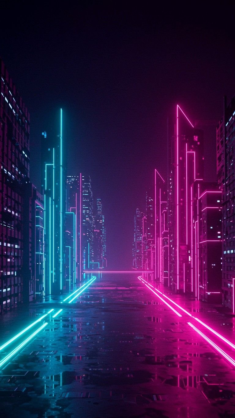 Neon Grid Purple Haze Download Wallpapers