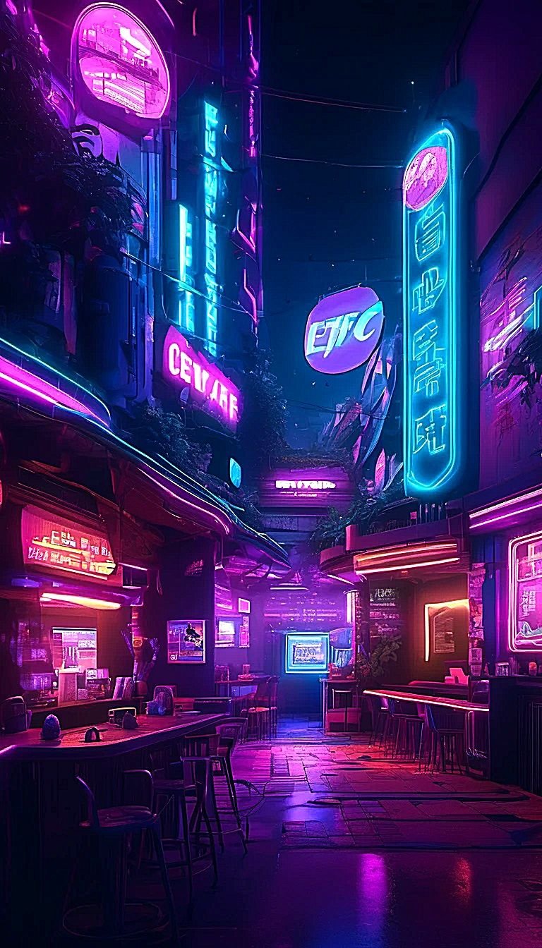 Neon Streets Cyberpunk Cityscape Download Wallpapers