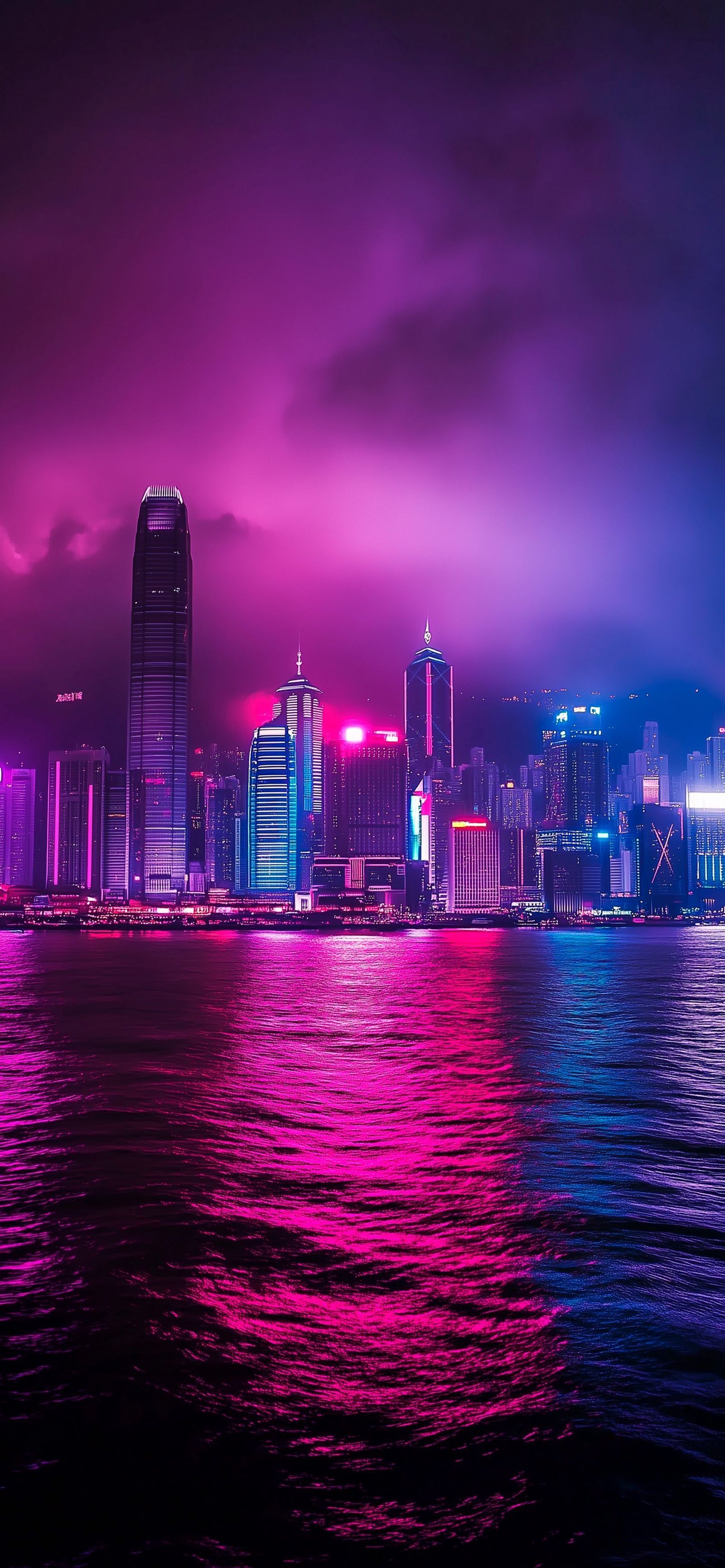 Neon City Skyline Glow Download Wallpapers