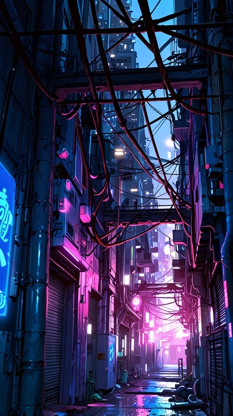 Neon Alley Glowscape Download Wallpapers