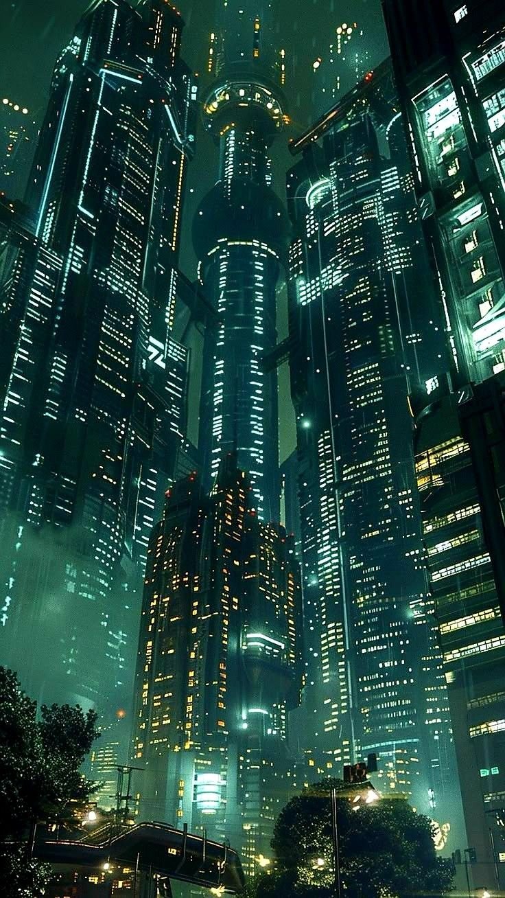Neon Cityscape Cyberpunk Horizon Download Wallpapers