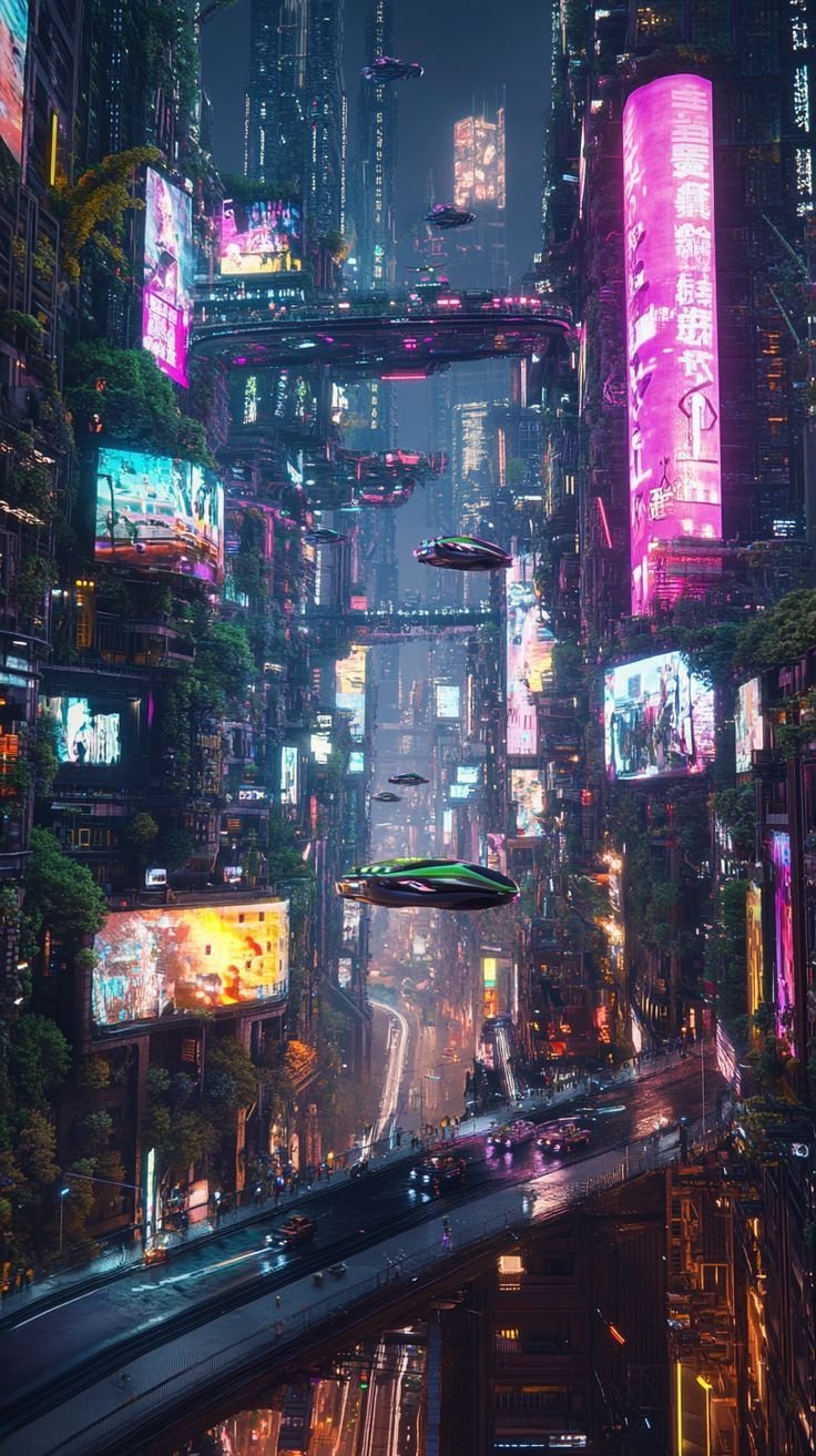 Neon Metropolis Skyline Glow Download Wallpapers