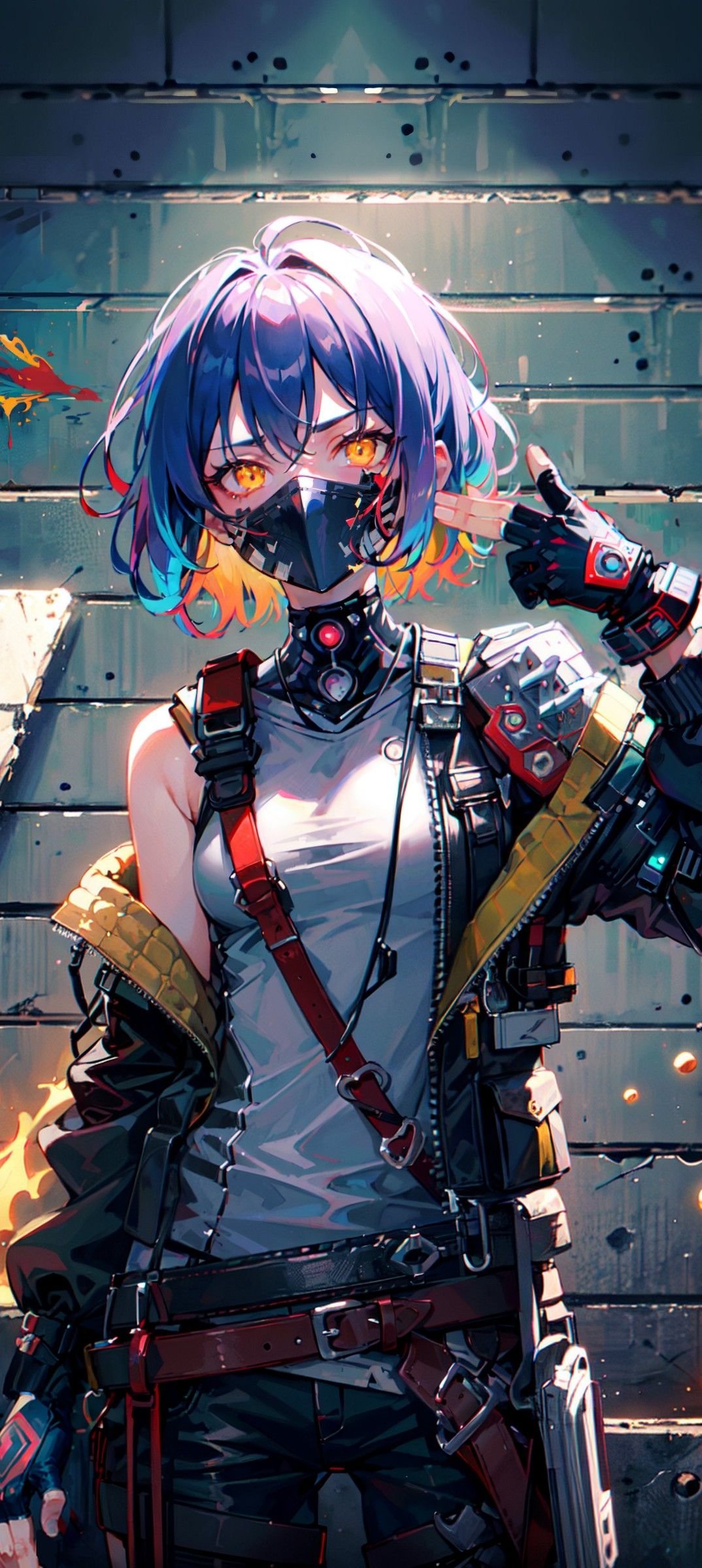 Neon Cyberpunk Girl Portrait Download Wallpapers