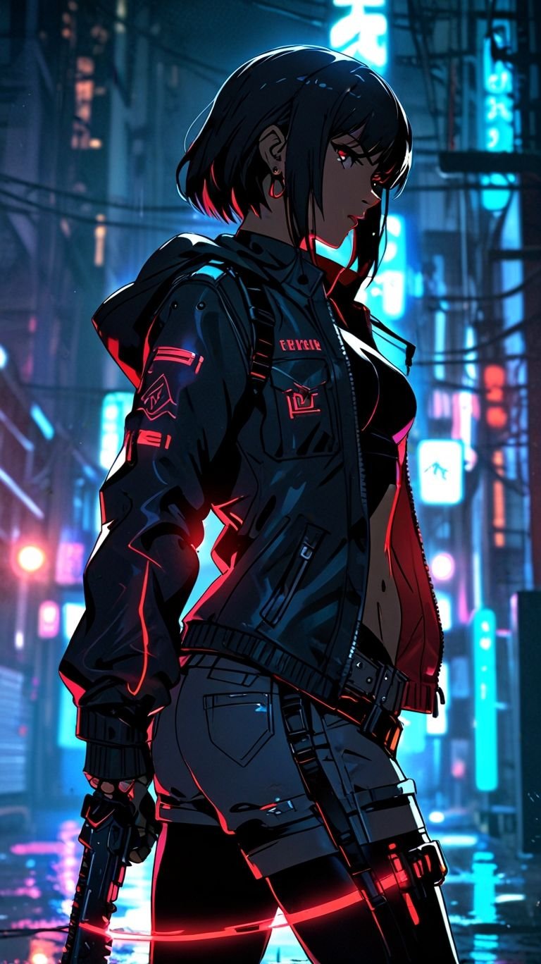 Neon Dreams in Cyber City Download Wallpapers