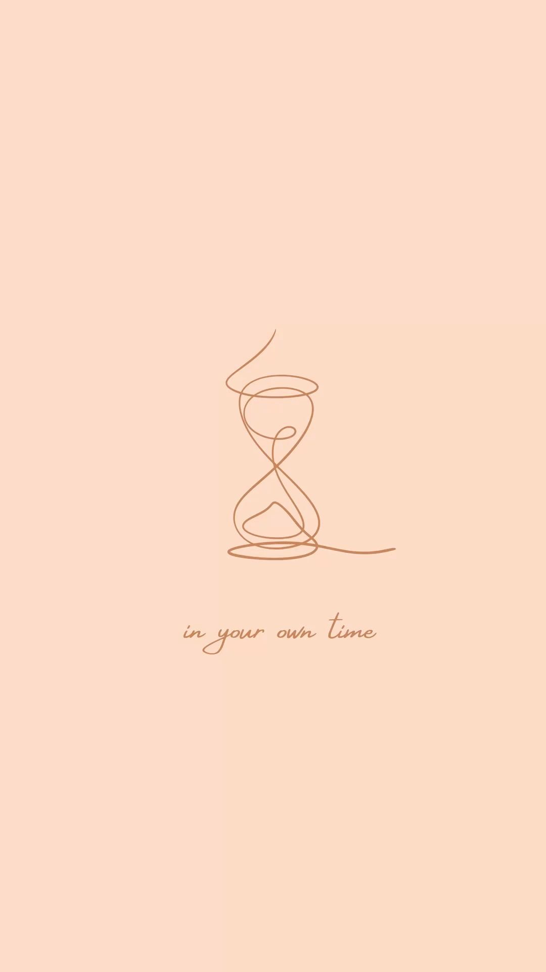 Minimalist Peach Hourglass Design Download Wallpapers