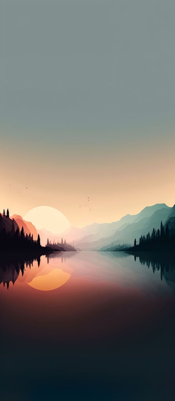 Sunset Lake Mountain Serenity Download Wallpapers