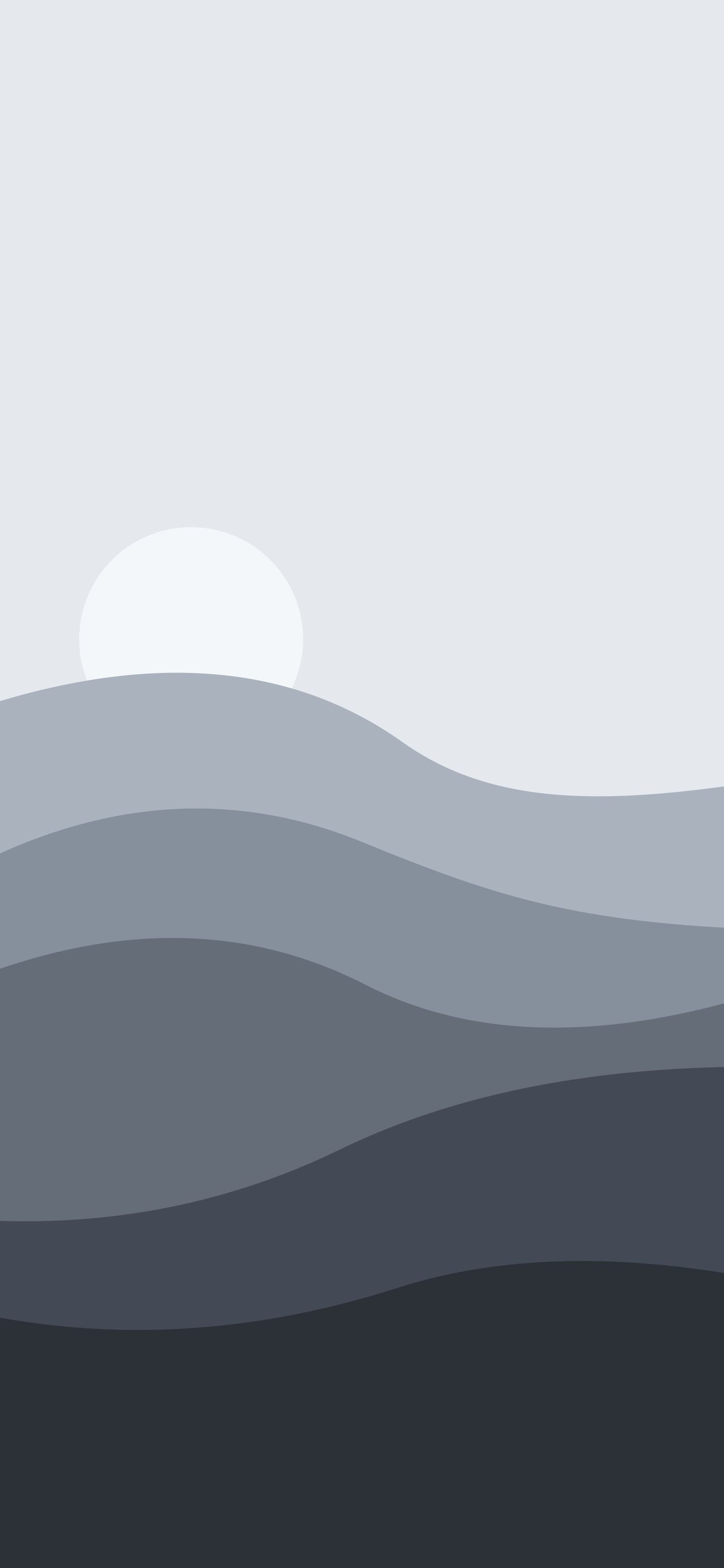 Minimalist Grey Wave Landscape Download Wallpapers