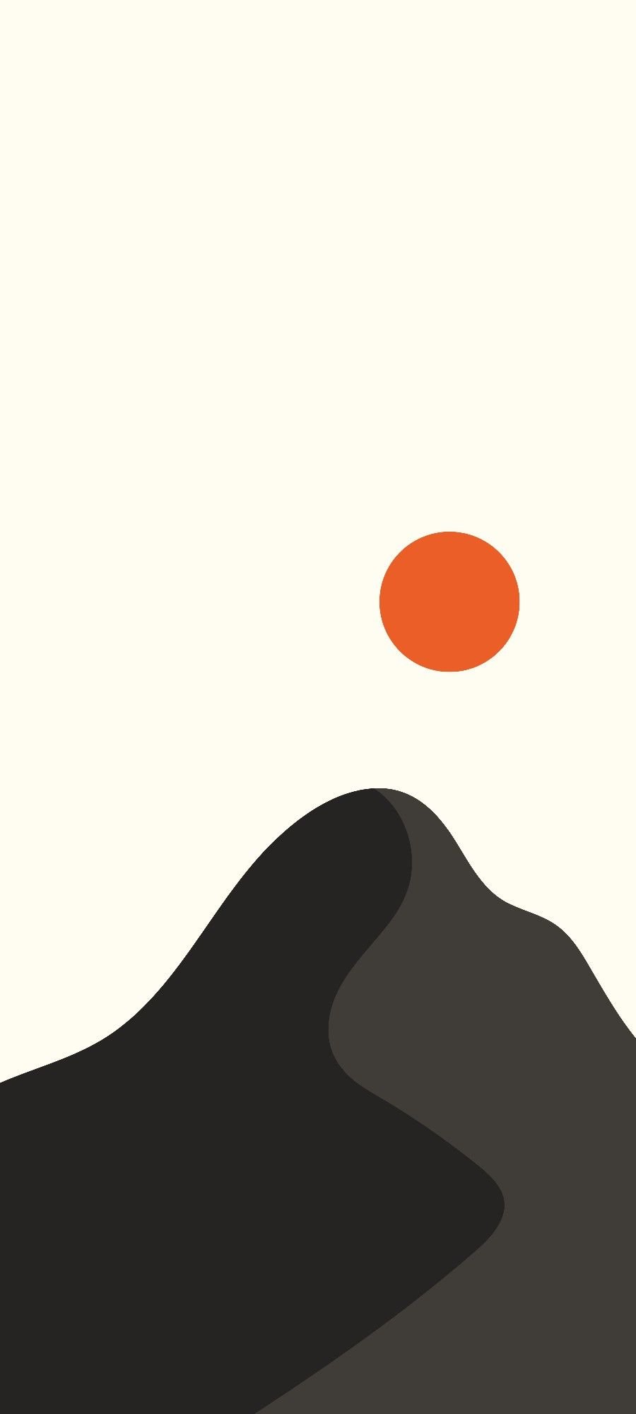 Orange Dot Mountain Horizon Minimal Download Wallpapers