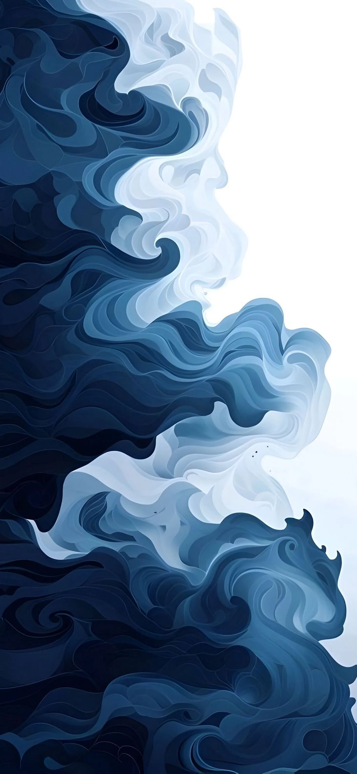 Blue Waves on Gray Sky Download Wallpapers