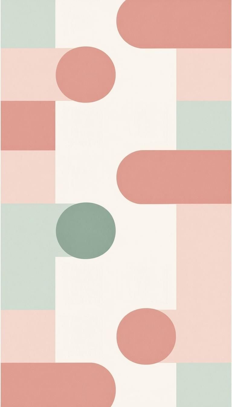Geometric Rose and Sage Design Download Wallpapers