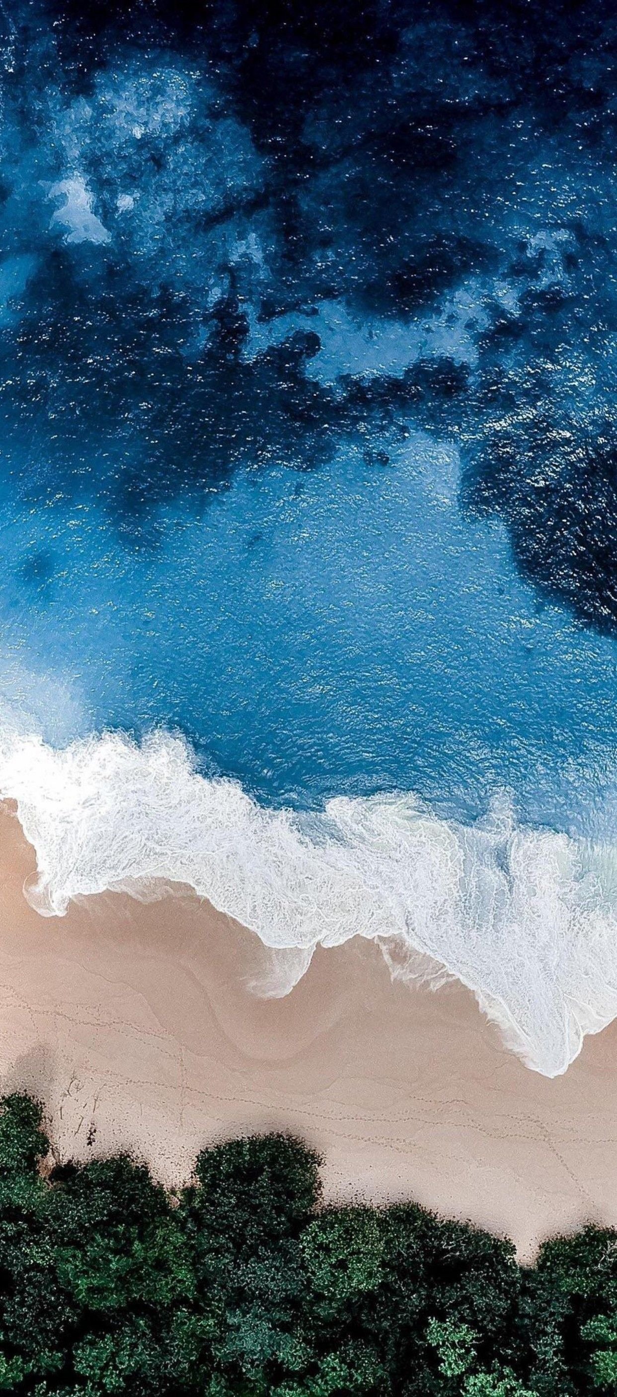 Ocean Wave Minimalist Blue Download Wallpapers