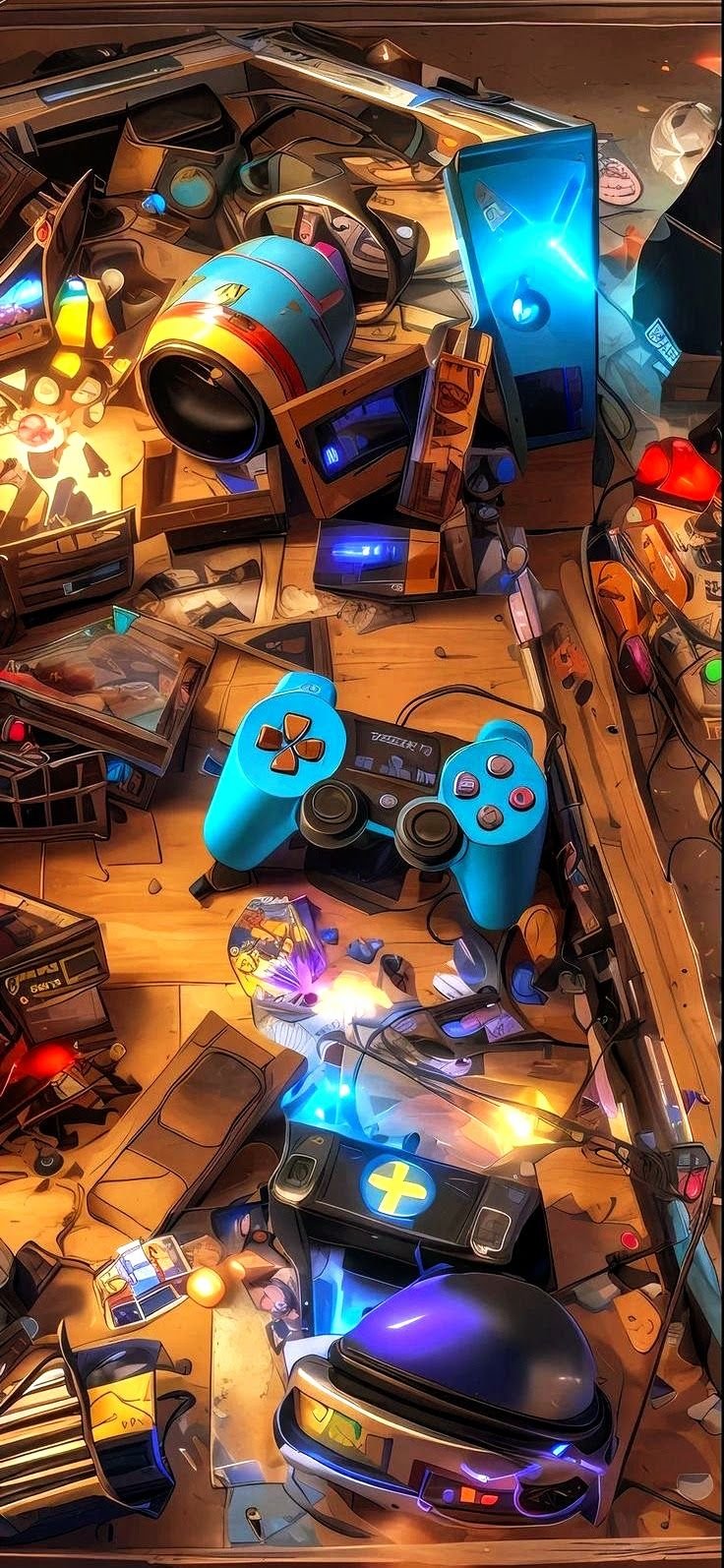 Dynamic Gaming Items Collection Design Download Wallpapers
