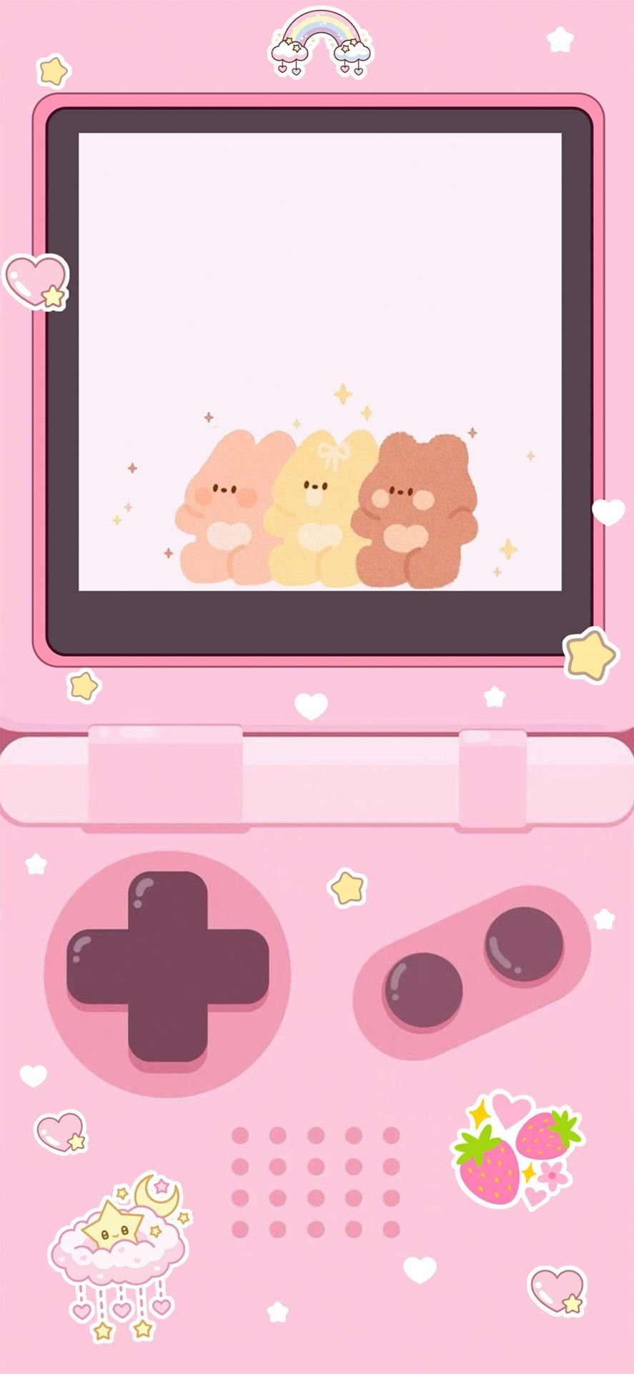 Pink Gaming Console with Teddy Bears Download Wallpapers