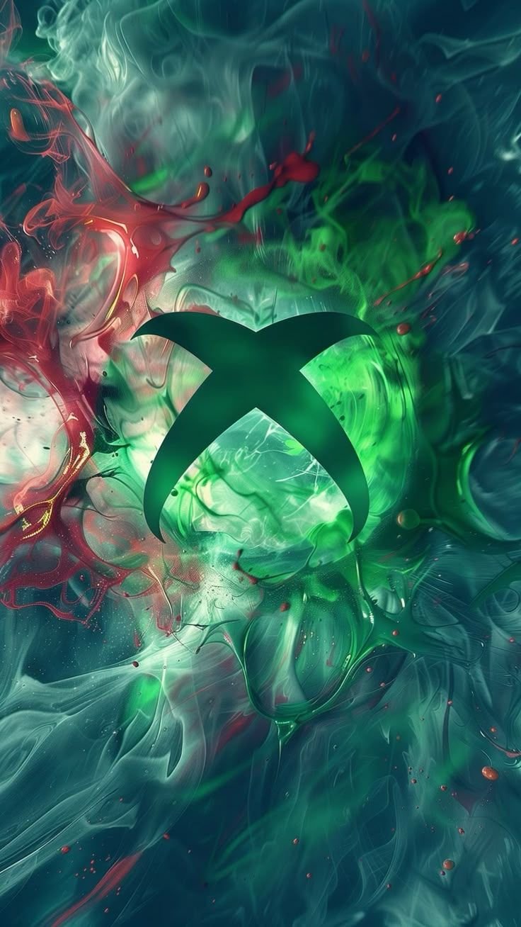 Vibrant Green and Red Abstract O Download Wallpapers