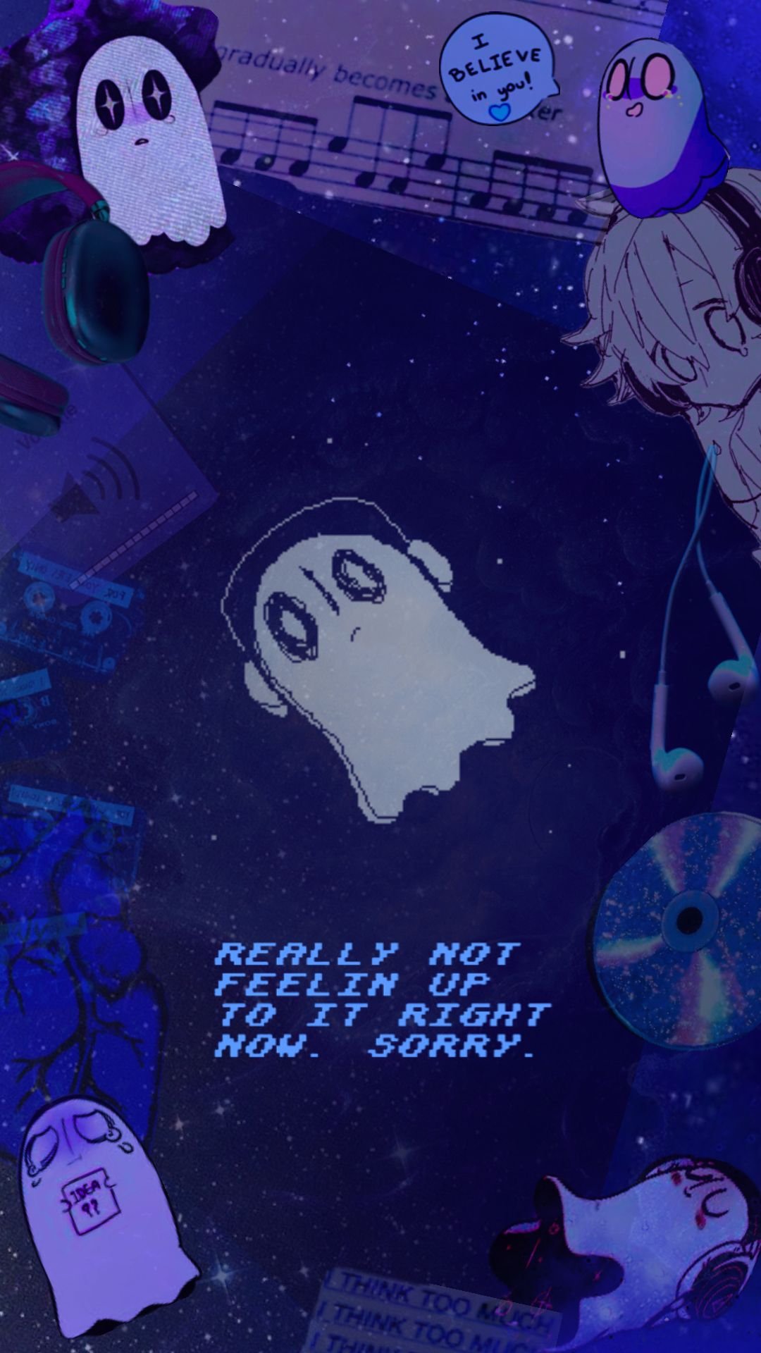 Vibrant Cartoon Characters with Ghostly Notes Download Wallpapers