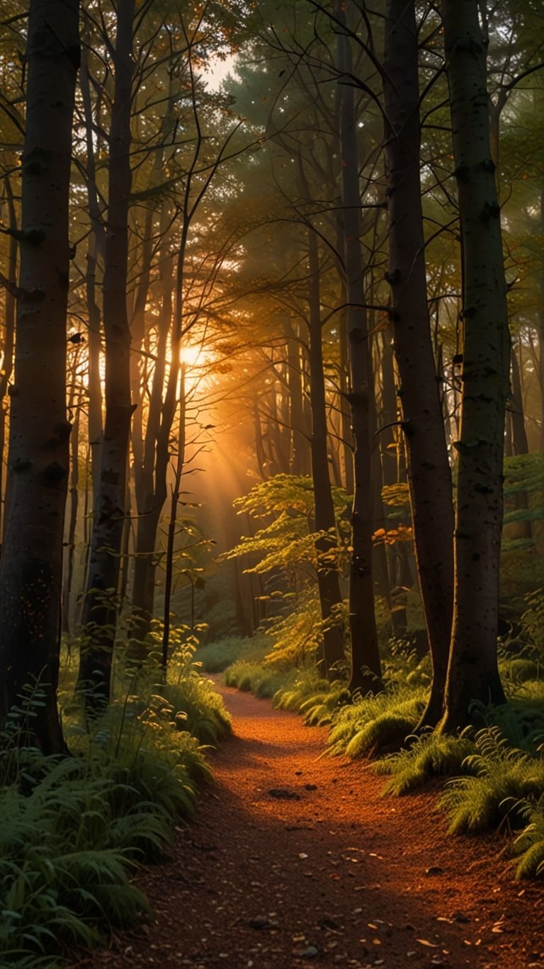 Sunlit Forest Path Download Wallpapers
