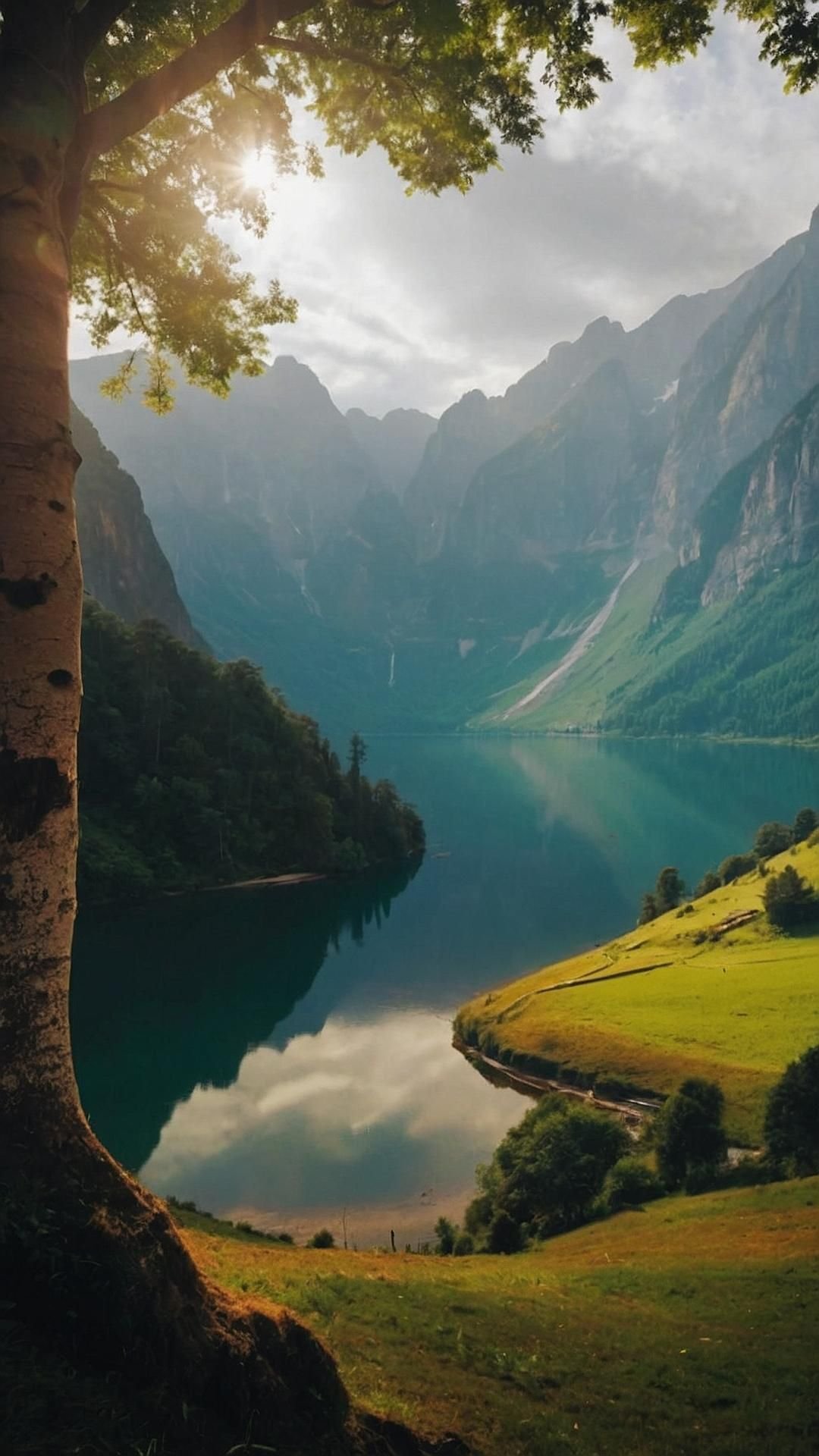 Serene Mountain Lake Reflection Download Wallpapers