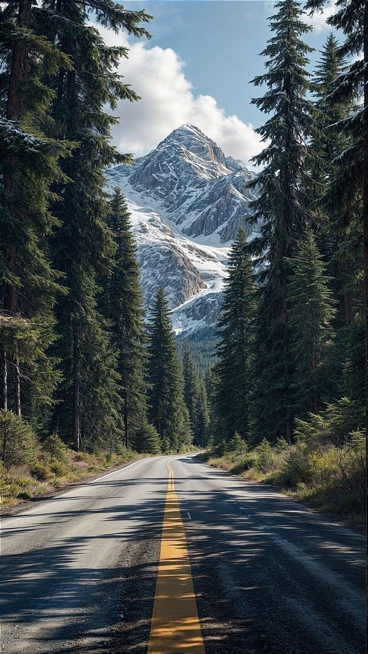 Snowy Pines and Distant Peaks Download Wallpapers