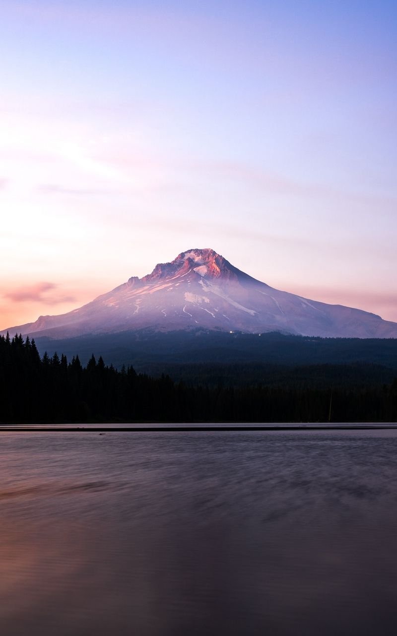 Mountain Lake Dusk Reflection Download Wallpapers