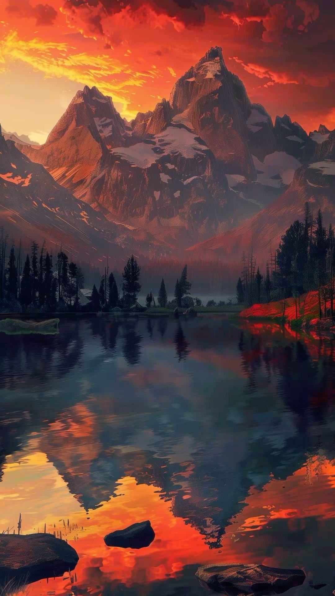 Sunset Peaks Over Tranquil Waters Download Wallpapers