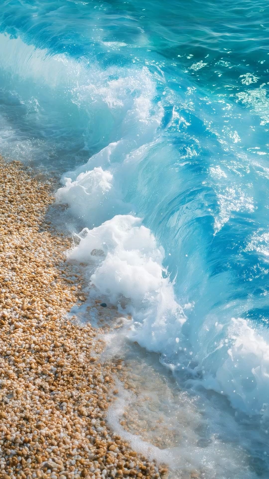 Ocean Waves on Sandy Shore Download Wallpapers