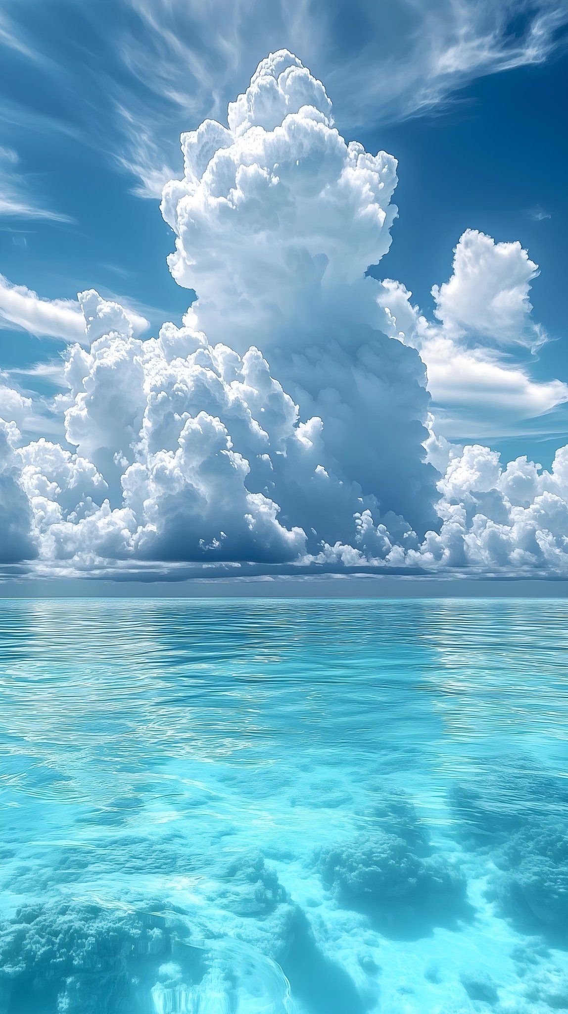 Serene Clouds Over Calm Waters Download Wallpapers