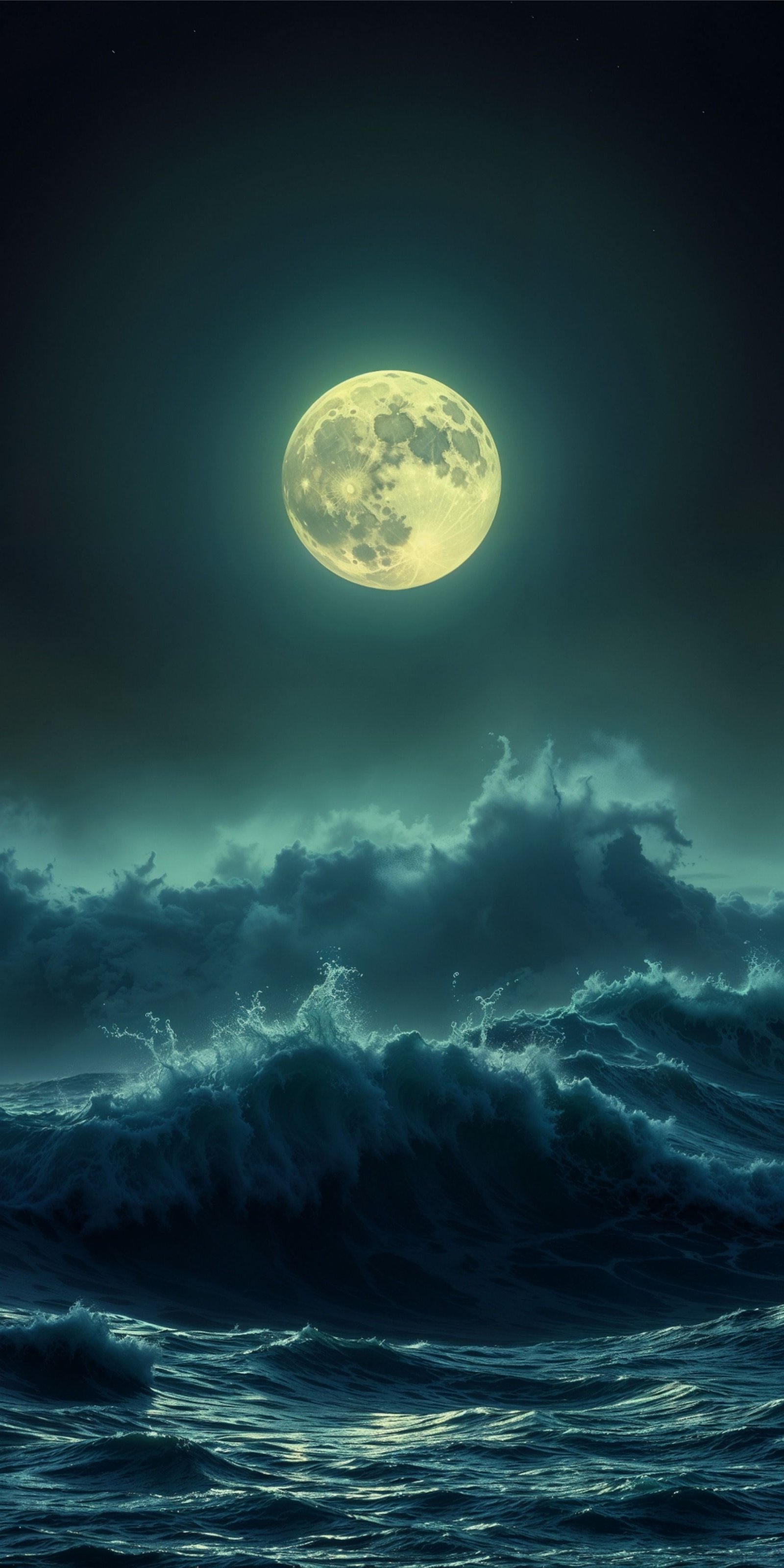 Moonlit Ocean Waves at Night Download Wallpapers