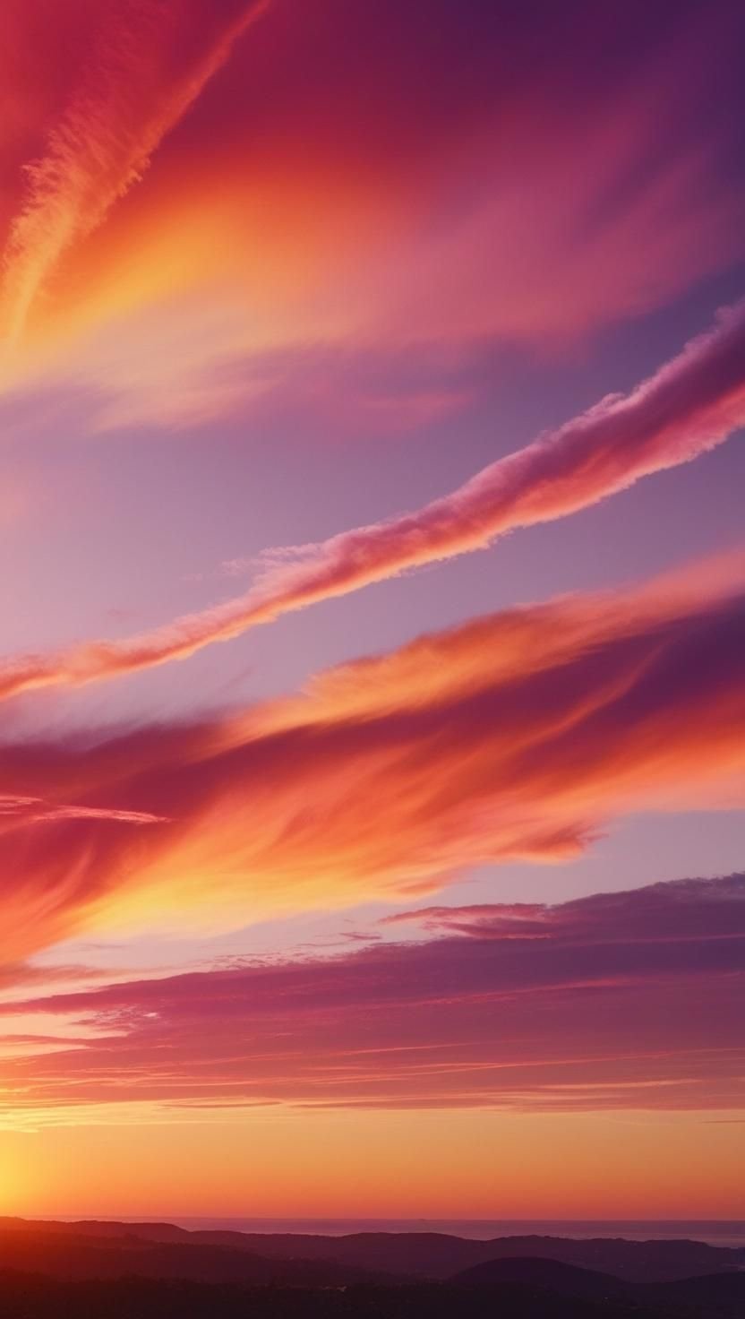Fiery Pink Sunset Horizon Download Wallpapers