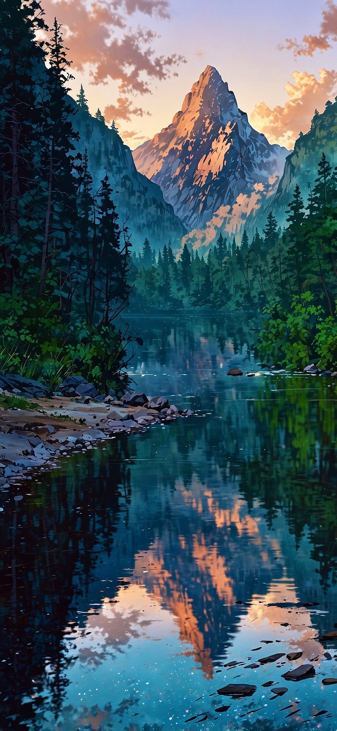 Serene Moonlit Mountain Peaks Download Wallpapers