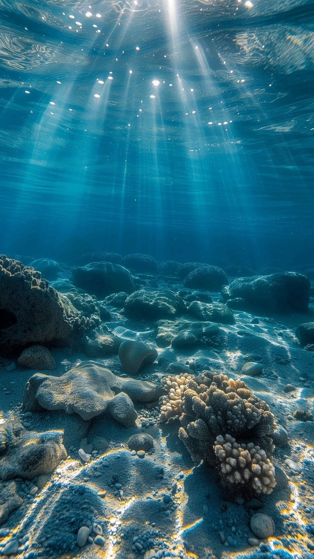 Sunlit Ocean Floor Corals Download Wallpapers