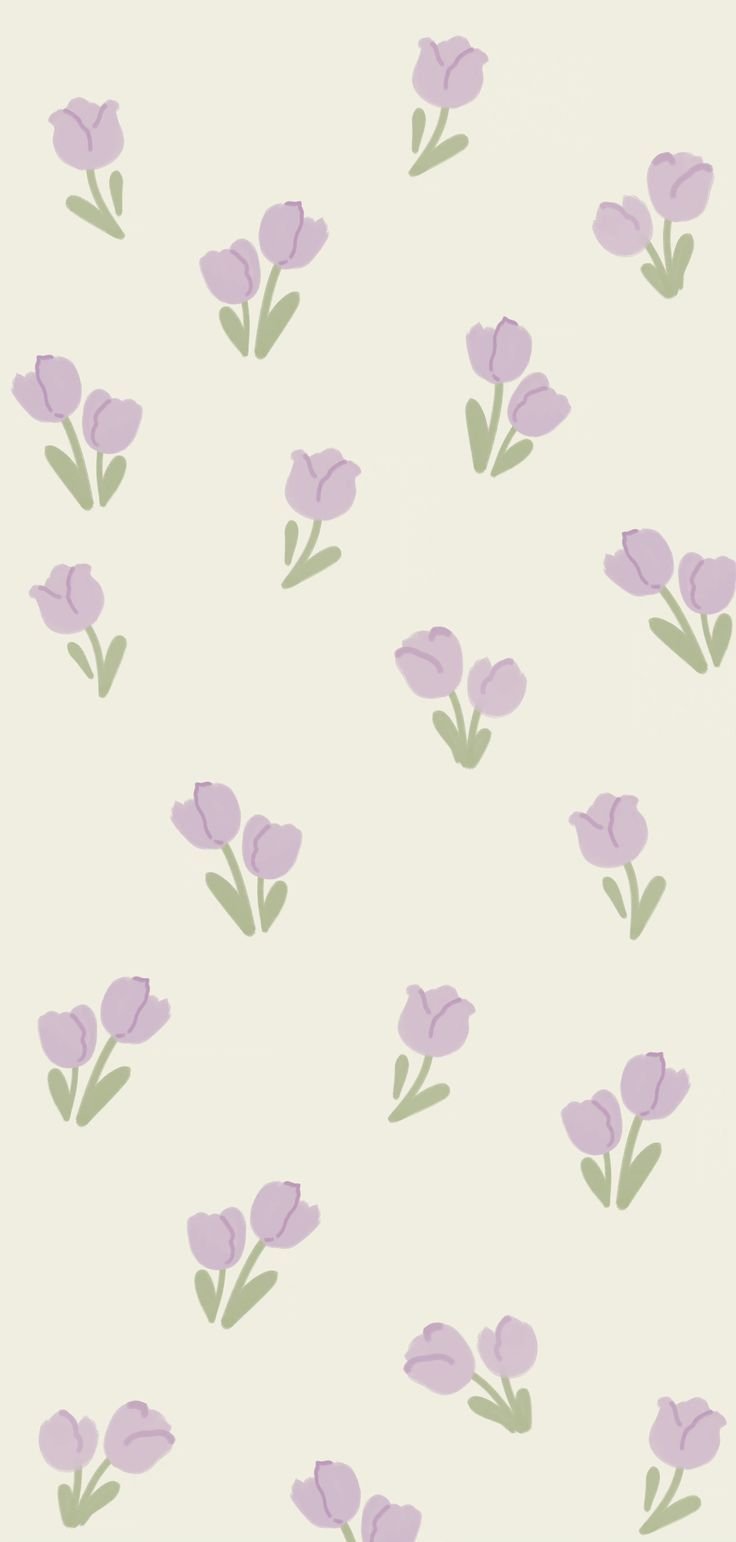 Purple Blooms on White Background Download Wallpapers