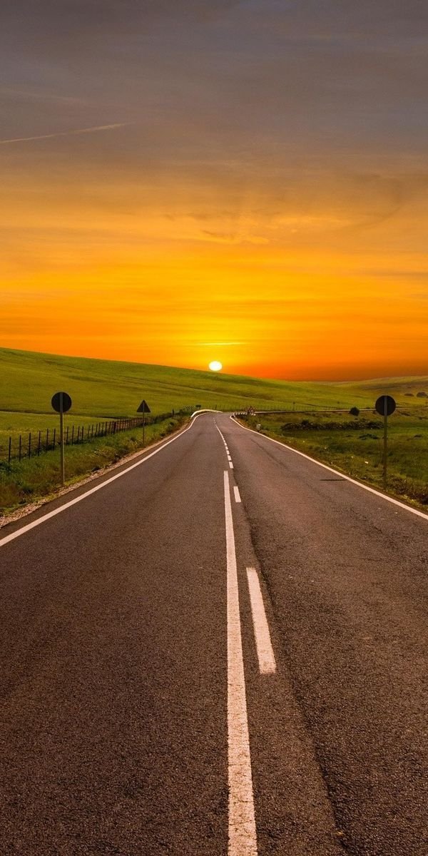 Road In the sunset Download Wallpapers