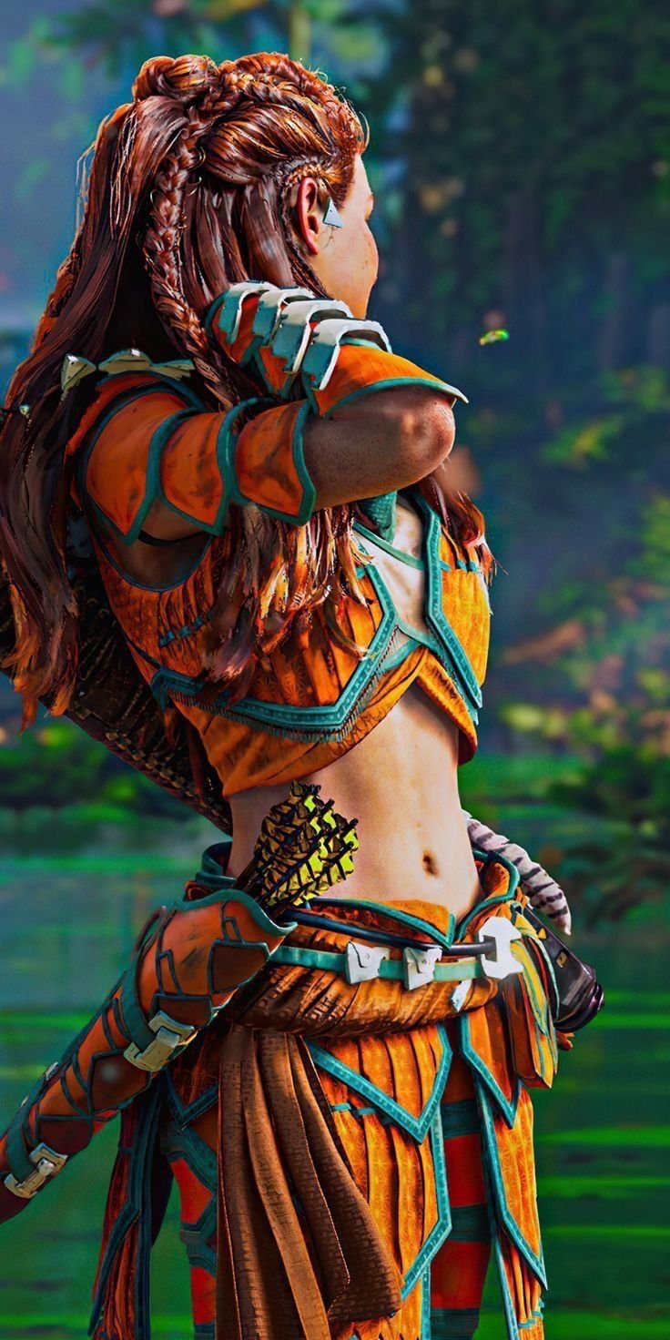 A lady on colorful cloths wallpaper download