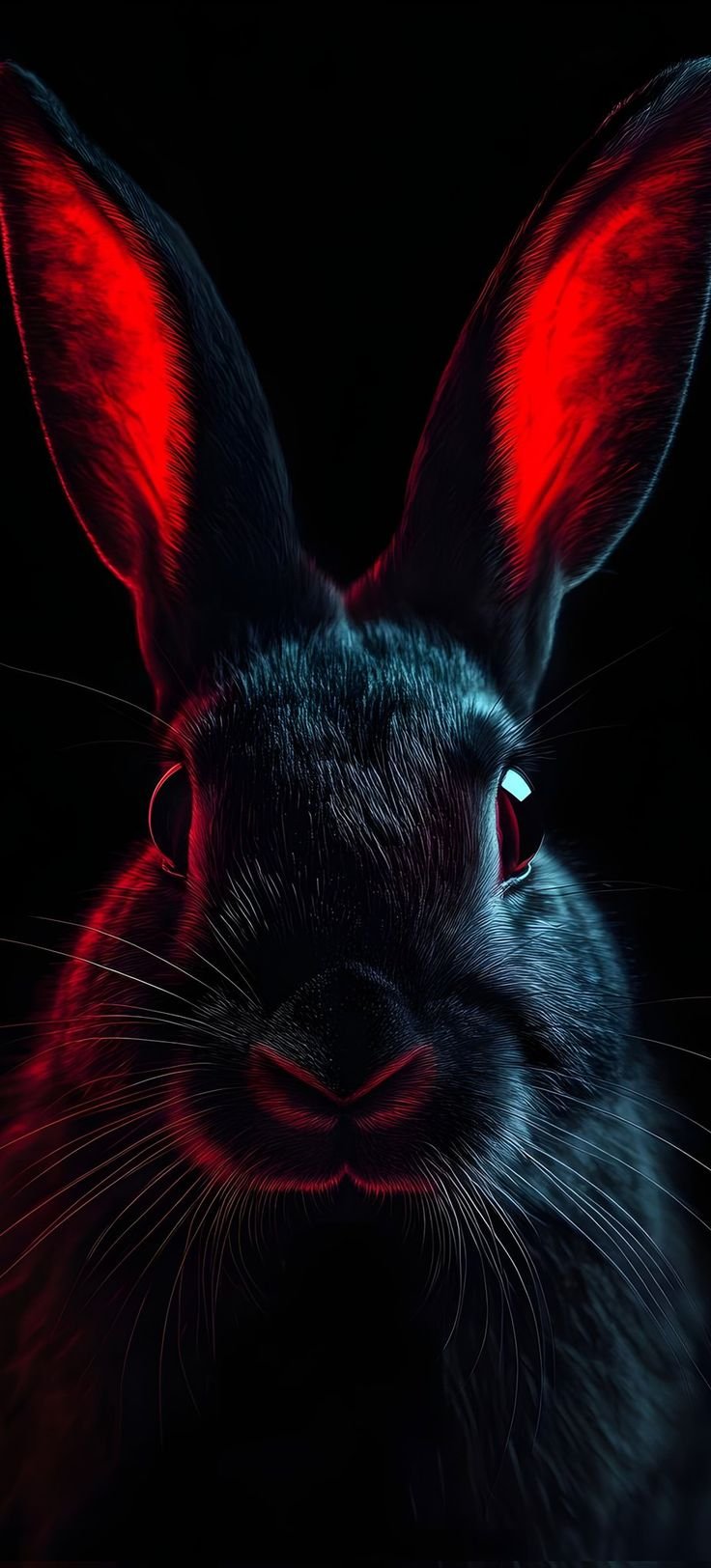 A rabbit in a dark background