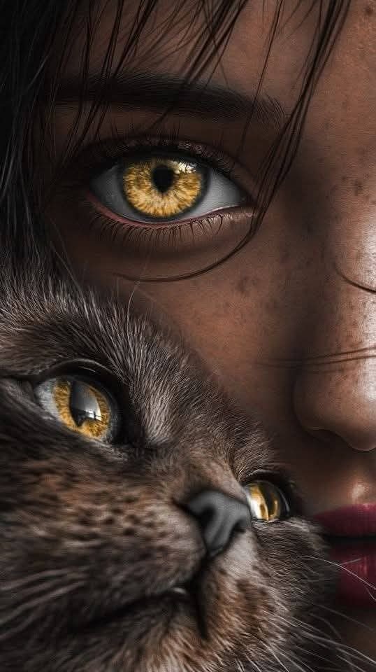 Cat and a girl