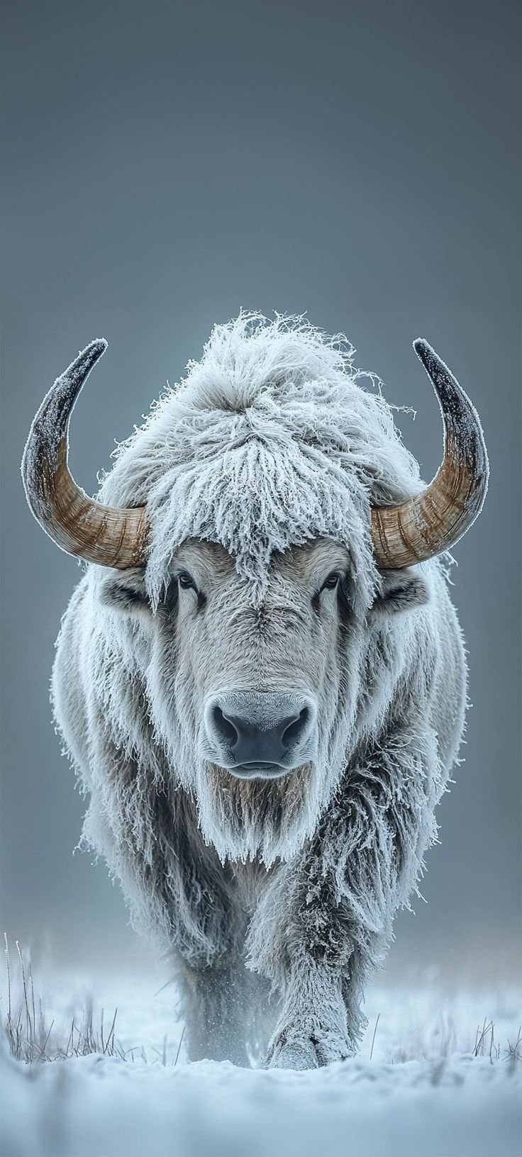A Buffalo at the snow